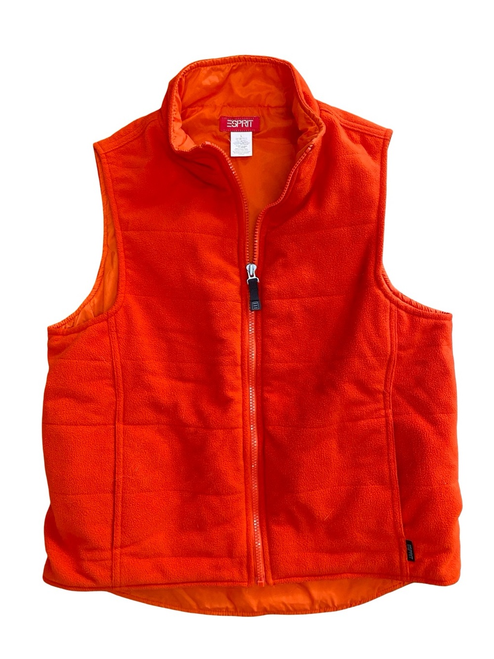 Esprit Women’s Orange Full Zip Fleece Vest Size Large